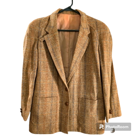 Diane Von Furstenberg Jackets & Blazers - Diane Von Furstenberg 65% wool Vintage Wheat Plaid Blazer Jacket